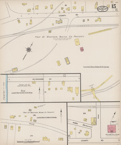 Sanborn Fire Insurance Map from Hurley, Iron County, Wisconsin (1922), Sheet #0015 - Complete Map Set gallery image, historic Sanborn map, vintage wall art, Wisconsin Wisconsin