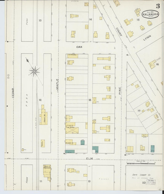 Sanborn Fire Insurance Map from Kalkaska, Kalkaska County, Michigan (1893), Sheet #0003 - Historic Sanborn Fire Insurance Map Print, vintage old map wall art, antique decor, genealogy gift, Michigan Michigan map