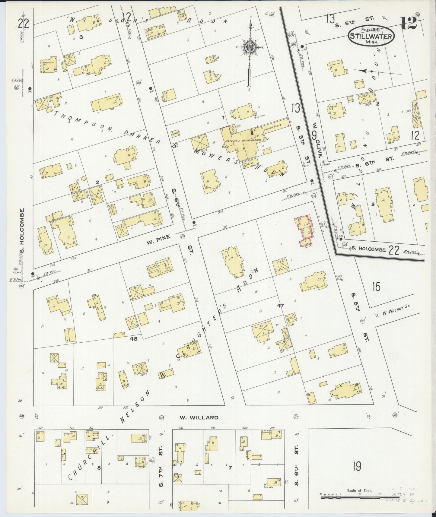 Sanborn Fire Insurance Map from Stillwater, Washington County, Minnesota (1910), Sheet #0012 - Historic Sanborn Fire Insurance Map Print, vintage old map wall art, antique decor, genealogy gift, Minnesota Minnesota map