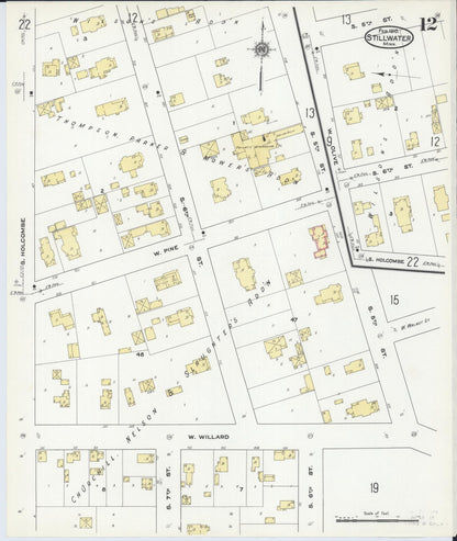 Sanborn Fire Insurance Map from Stillwater, Washington County, Minnesota (1910), Sheet #0012 - Historic Sanborn Fire Insurance Map Print, vintage old map wall art, antique decor, genealogy gift, Minnesota Minnesota map