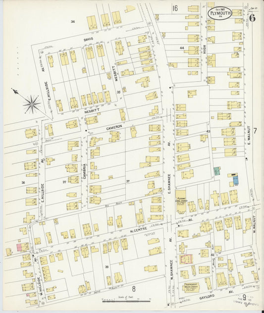Sanborn Fire Insurance Map from Plymouth, Luzerne County, Pennsylvania (1907), Sheet #0006 - Historic Sanborn Fire Insurance Map Print, vintage old map wall art, antique decor, genealogy gift, Pennsylvania Pennsylvania map