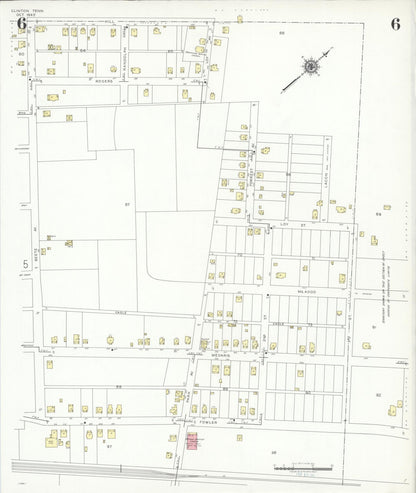 Sanborn Fire Insurance Map from Clinton, Anderson County, Tennessee (1940), Sheet #0006 - Complete Map Set gallery image, historic Sanborn map, vintage wall art, Tennessee Tennessee