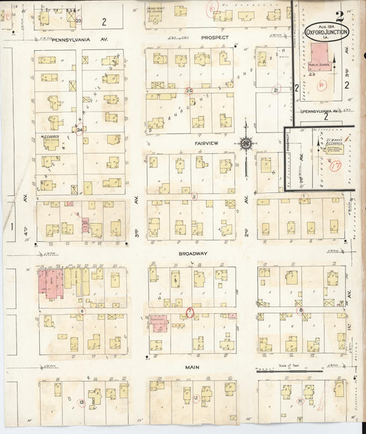 Sanborn Fire Insurance Map from Oxford Junction, Jones County, Iowa (1939), Sheet #0002 - Historic Sanborn Fire Insurance Map Print, vintage old map wall art