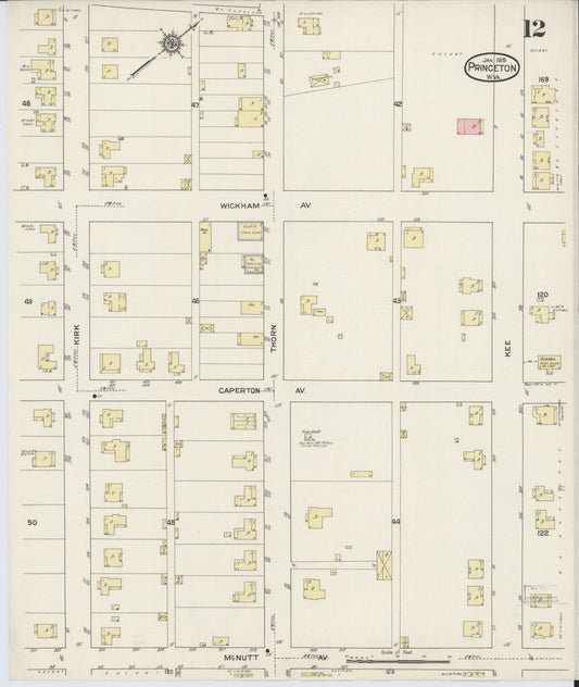 Sanborn Fire Insurance Map from Princeton, Mercer County, West Virginia (1915), Sheet #0012 - Historic Sanborn Fire Insurance Map Print, vintage old map wall art, antique decor, genealogy gift, West Virginia West Virginia map