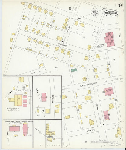 Sanborn Fire Insurance Map from Mount Pleasant, Westmoreland County, Pennsylvania (1908), Sheet #0009 - Historic Sanborn Fire Insurance Map Print, vintage old map wall art, antique decor, genealogy gift, Pennsylvania Pennsylvania map