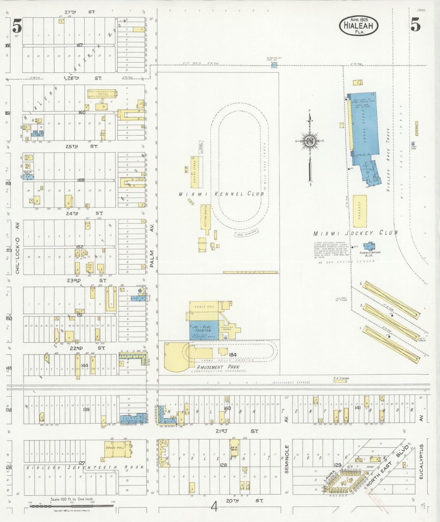 Sanborn Fire Insurance Map from Hialeah, Dade County, Florida (1926), Sheet #0005 - Complete Map Set gallery image, historic Sanborn map, vintage wall art, Florida Florida