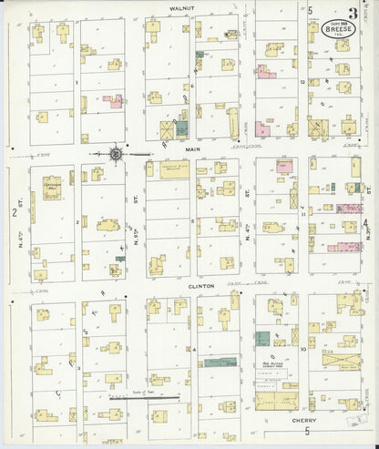 Sanborn Fire Insurance Map from Breese, Clinton County, Illinois (1909), Sheet #0003 - Complete Map Set gallery image, historic Sanborn map, vintage wall art, Illinois Illinois