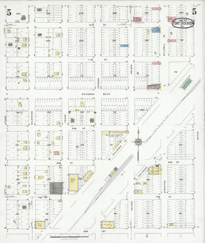 Sanborn Fire Insurance Map from Fort Stockton, Pecos County, Texas (1927), Sheet #0005 - Complete Map Set gallery image, historic Sanborn map, vintage wall art, Texas Texas
