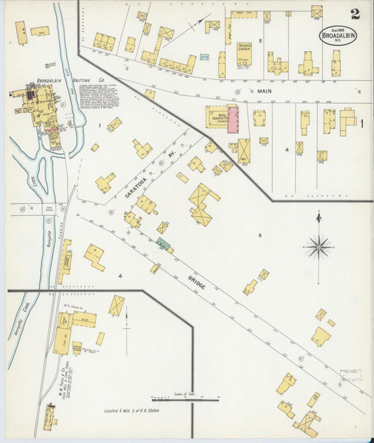 Sanborn Fire Insurance Map from Broadalbin, Fulton County, New York (1900), Sheet #0002 - Historic Sanborn Fire Insurance Map Print, vintage old map wall art, antique decor, genealogy gift, New York New York map