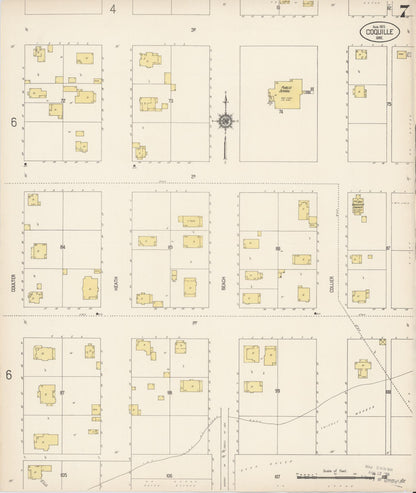 Sanborn Fire Insurance Map from Coquille, Coos County, Oregon (1915), Sheet #0007 - Complete Map Set gallery image, historic Sanborn map, vintage wall art, Oregon Oregon
