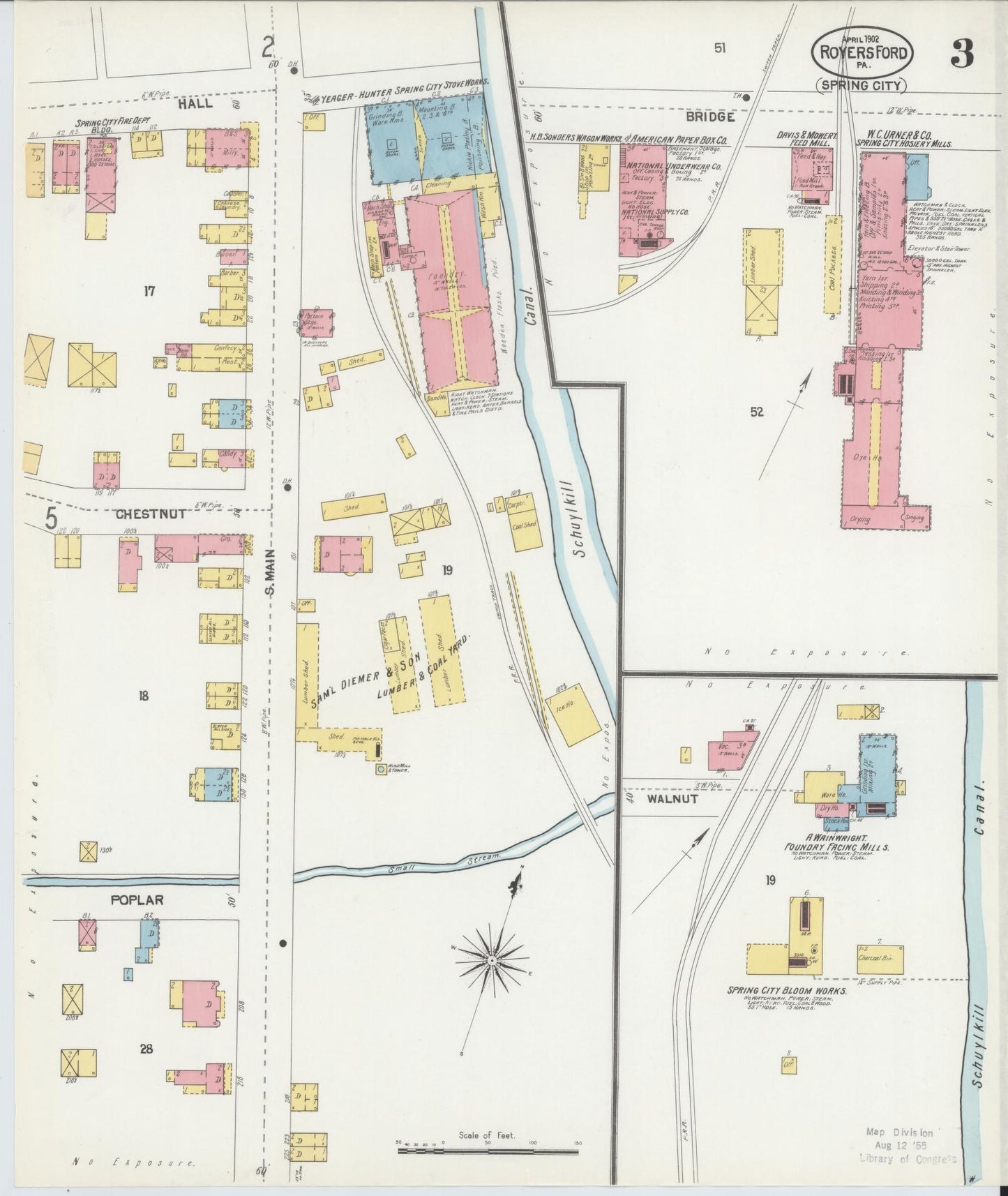 Sanborn Fire Insurance Map from Royersford, Montgomery County, Pennsylvania (1902), Sheet #0003 - Complete Map Set gallery image, historic Sanborn map, vintage wall art, Pennsylvania Pennsylvania