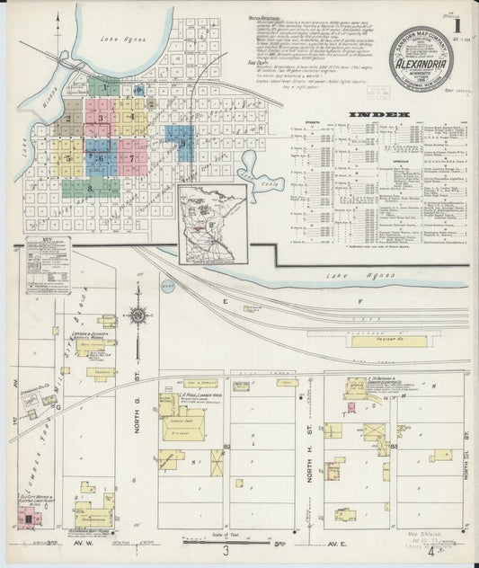 Sanborn Fire Insurance Map from Alexandria, Douglas County, Minnesota. (1914) – Map View