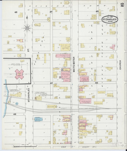 Sanborn Fire Insurance Map from Saint Charles, Winona County, Minnesota (1892), Sheet #0002 - Complete Map Set gallery image, historic Sanborn map, vintage wall art, Minnesota Minnesota