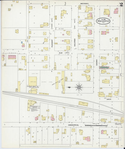 Sanborn Fire Insurance Map from Winchester, Scott County, Illinois (1906), Sheet #0002 - Historic Sanborn Fire Insurance Map Print, vintage old map wall art, antique decor, genealogy gift, Illinois Illinois map