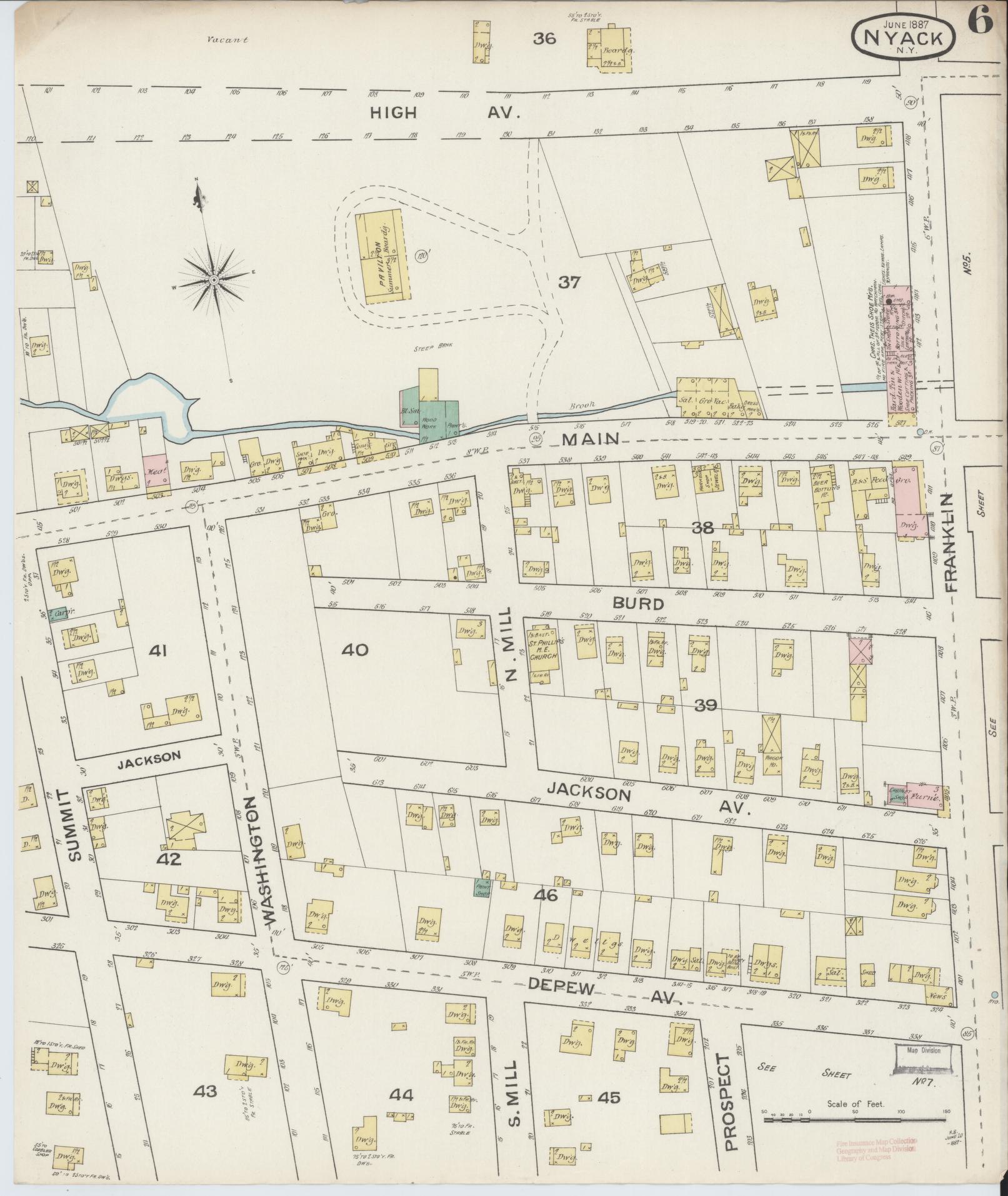 Sanborn Fire Insurance Map from Nyack, Rockland County, New York. (1887), Sheet #0006