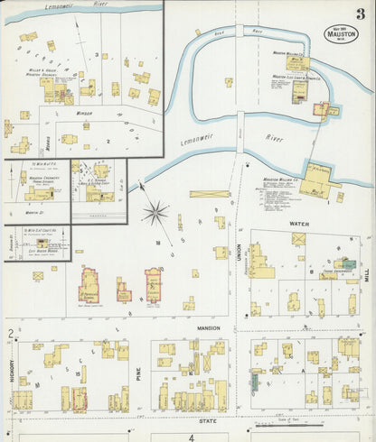 Sanborn Fire Insurance Map from Mauston, Juneau County, Wisconsin (1901), Sheet #0003 - Historic Sanborn Fire Insurance Map Print, vintage old map wall art, antique decor, genealogy gift, Wisconsin Wisconsin map