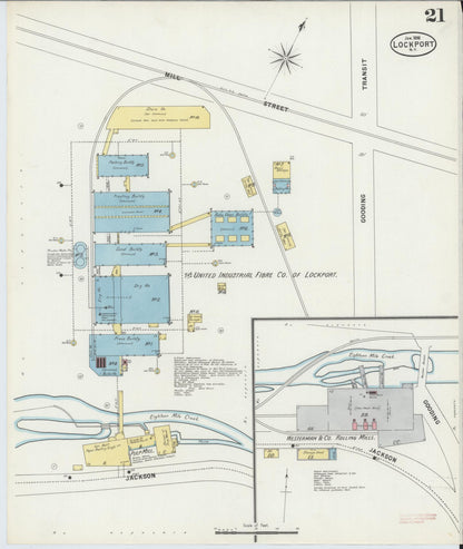 Sanborn Fire Insurance Map from Lockport, Niagara County, New York (1898), Sheet #0021 - Complete Map Set gallery image, historic Sanborn map, vintage wall art, New York New York