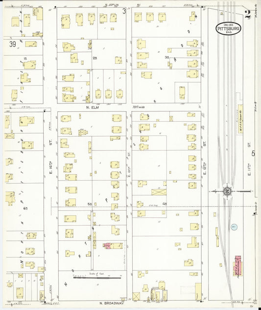 Sanborn Fire Insurance Map from Pittsburg, Crawford County, Kansas (1913), Sheet #0002 - Historic Sanborn Fire Insurance Map Print, vintage old map wall art, antique decor, genealogy gift, Kansas Kansas map