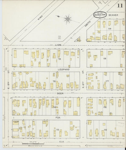 Sanborn Fire Insurance Map from Dunkirk, Chautauqua County, New York (1893), Sheet #0011 - Complete Map Set gallery image, historic Sanborn map, vintage wall art, New York New York