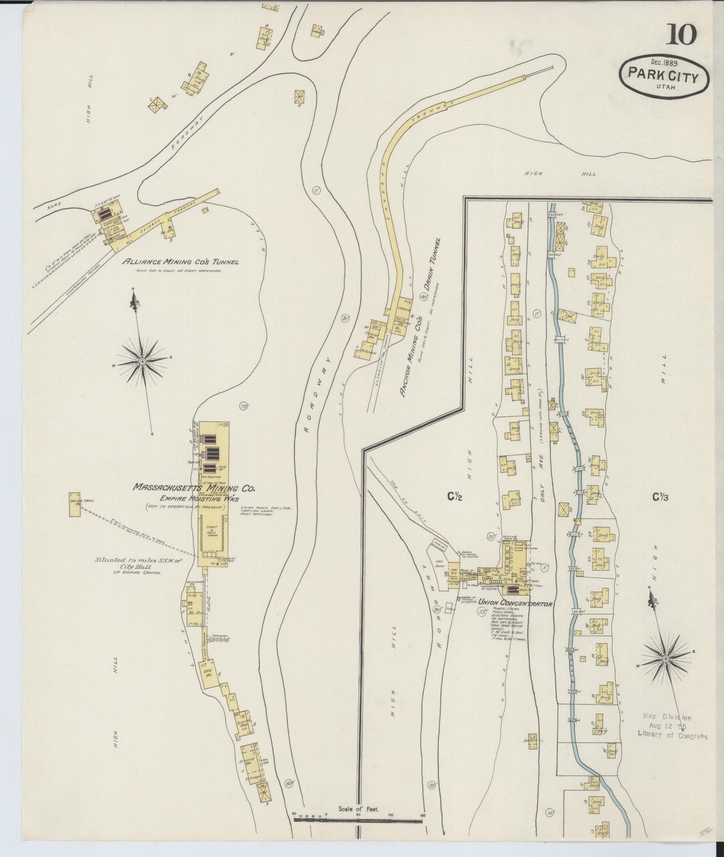 Sanborn Fire Insurance Map from Park City, Summit County, Utah (1889), Sheet #0010 - Complete Map Set gallery image, historic Sanborn map, vintage wall art, Utah Utah