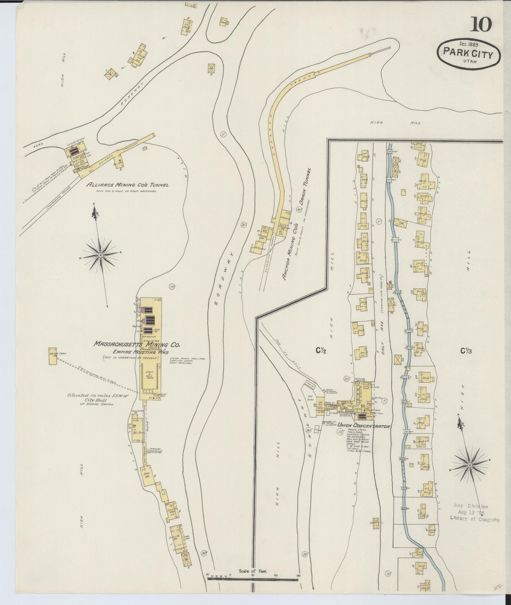 Sanborn Fire Insurance Map from Park City, Summit County, Utah (1889), Sheet #0010 - Complete Map Set gallery image, historic Sanborn map, vintage wall art, Utah Utah