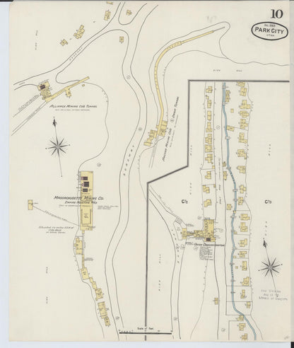 Sanborn Fire Insurance Map from Park City, Summit County, Utah (1889), Sheet #0010 - Complete Map Set gallery image, historic Sanborn map, vintage wall art, Utah Utah