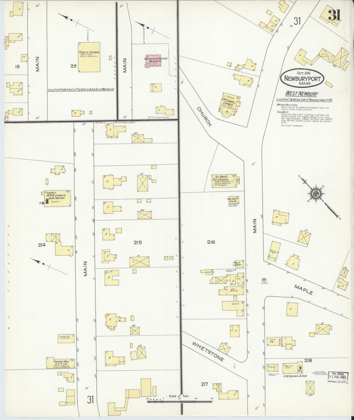 Sanborn Fire Insurance Map from Newburyport, Essex County, Massachusetts (1914), Sheet #0031 - Complete Map Set gallery image, historic Sanborn map, vintage wall art, Massachusetts Massachusetts