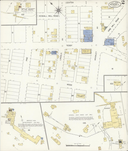 Sanborn Fire Insurance Map from Kendall, Fergus County, Montana (1908), Sheet #0002 - Historic Sanborn Fire Insurance Map Print, vintage old map wall art, antique decor, genealogy gift, Montana Montana map
