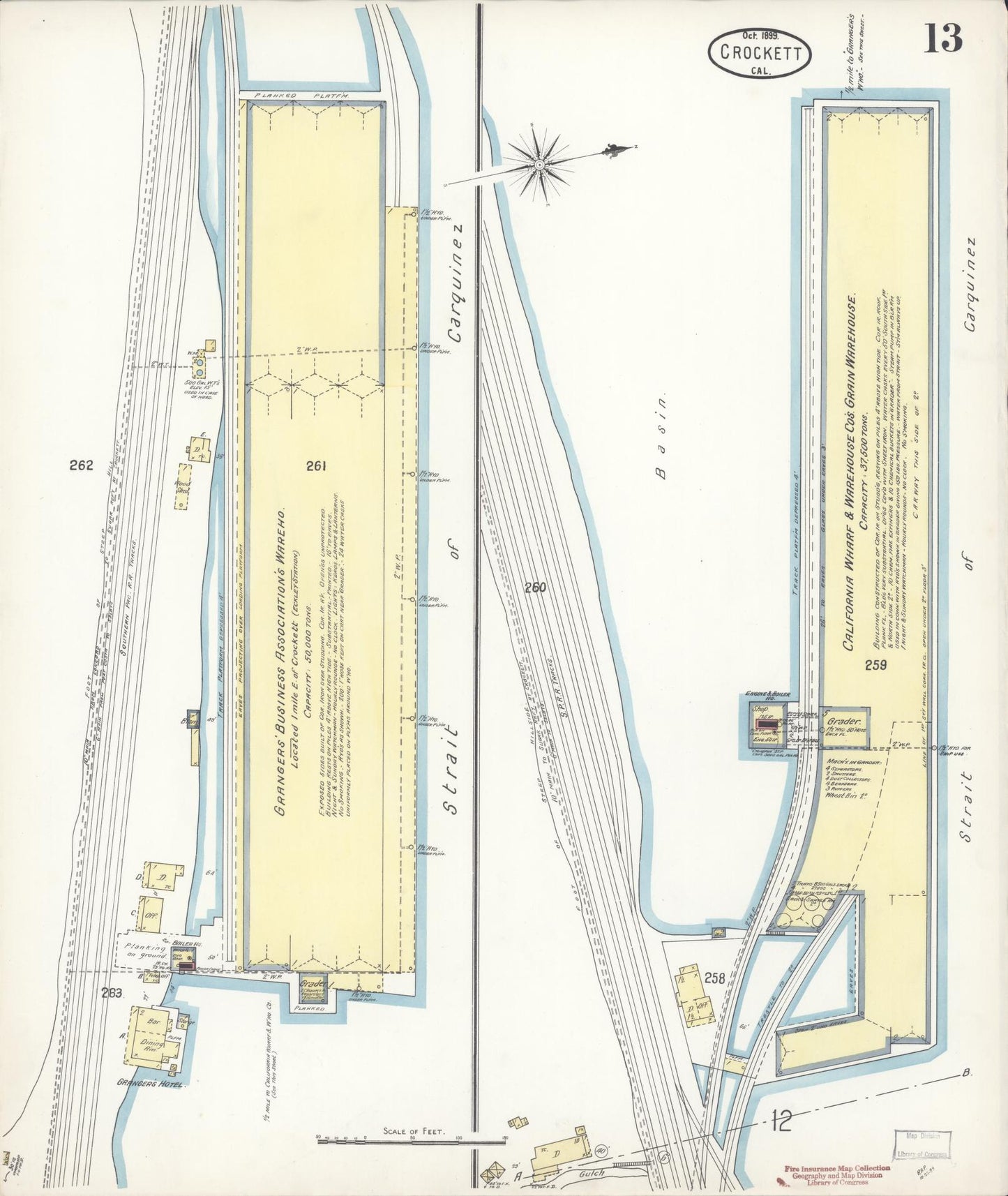 Sanborn Fire Insurance Map from Crockett, Contra Costa County, California (1899), Sheet #0013 - Complete Map Set gallery image, historic Sanborn map, vintage wall art, California California