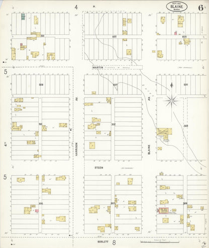 Sanborn Fire Insurance Map from Blaine, Whatcom County, Washington (1902), Sheet #0006 - Complete Map Set gallery image, historic Sanborn map, vintage wall art, Washington Washington