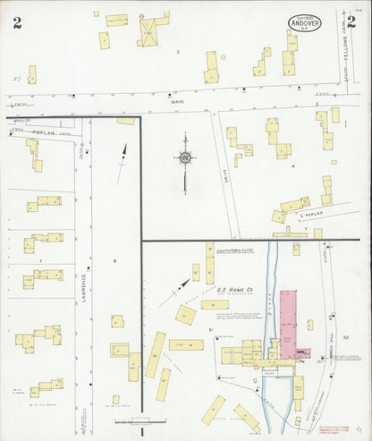 Sanborn Fire Insurance Map from Andover, Merrimack County, New Hampshire (1929), Sheet #0002 - Complete Map Set gallery image, historic Sanborn map, vintage wall art, New Hampshire New Hampshire