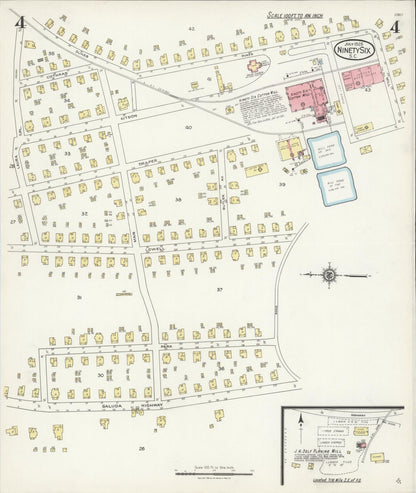 Sanborn Fire Insurance Map from Ninety Six, Greenwood County, South Carolina (1925), Sheet #0004 - Complete Map Set gallery image, historic Sanborn map, vintage wall art, South Carolina South Carolina