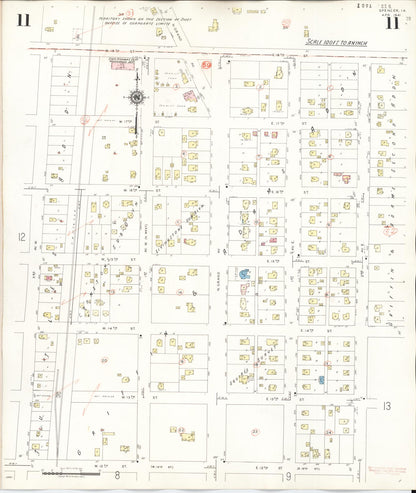Sanborn Fire Insurance Map from Spencer, Clay County, Iowa (1946), Sheet #0011 - Historic Sanborn Fire Insurance Map Print