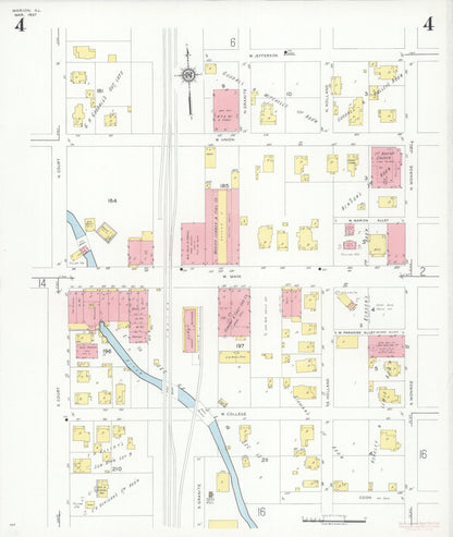 Sanborn Fire Insurance Map from Marion, Williamson County, Illinois (1937), Sheet #0004 - Complete Map Set gallery image, historic Sanborn map, vintage wall art, Illinois Illinois