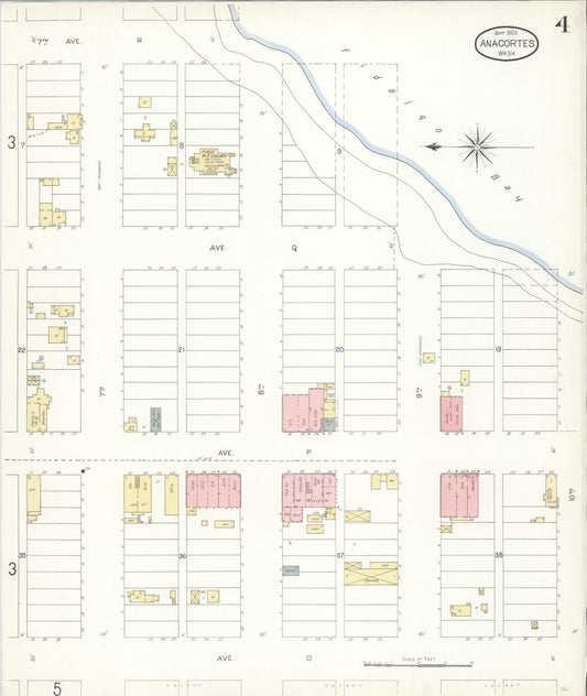 Sanborn Fire Insurance Map from Anacortes, Skagit County, Washington (1903), Sheet #0004 - Historic Sanborn Fire Insurance Map Print, vintage old map wall art, antique decor, genealogy gift, Washington Washington map