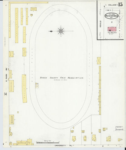 Sanborn Fire Insurance Map from Beaver Dam, Dodge County, Wisconsin (1909), Sheet #0015 - Historic Sanborn Fire Insurance Map Print, vintage old map wall art, antique decor, genealogy gift, Wisconsin Wisconsin map