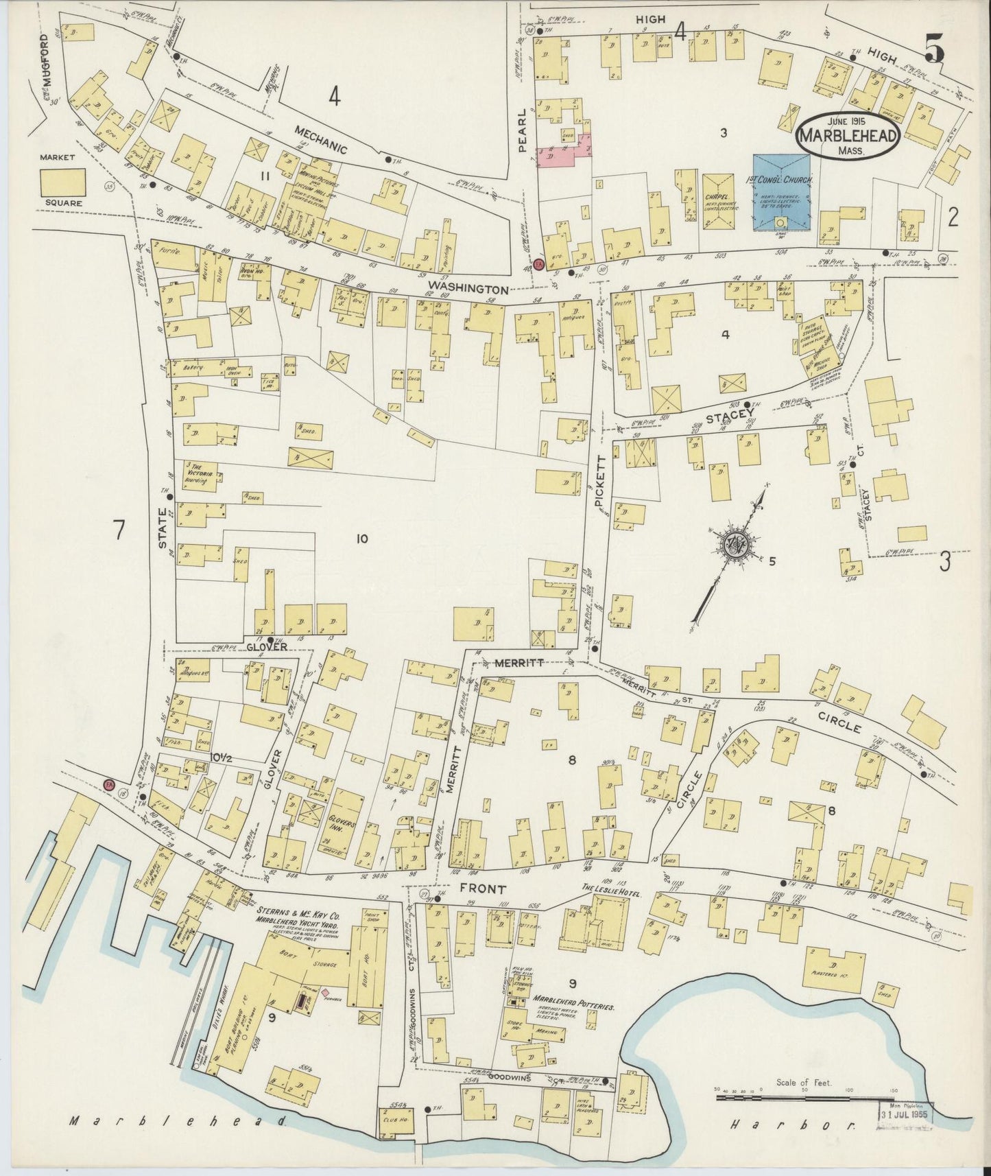 Sanborn Fire Insurance Map from Marblehead, Essex County, Massachusetts (1915), Sheet #0005 - Complete Map Set gallery image, historic Sanborn map, vintage wall art, Massachusetts Massachusetts