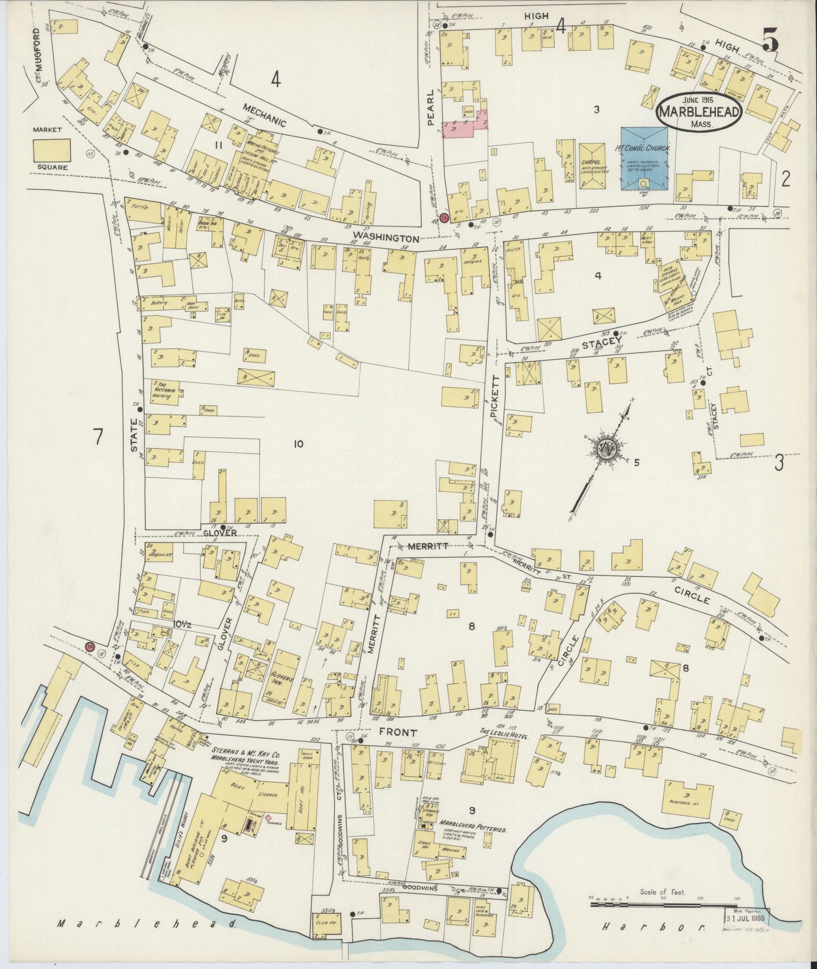 Sanborn Fire Insurance Map from Marblehead, Essex County, Massachusetts (1915), Sheet #0005 - Complete Map Set gallery image, historic Sanborn map, vintage wall art, Massachusetts Massachusetts
