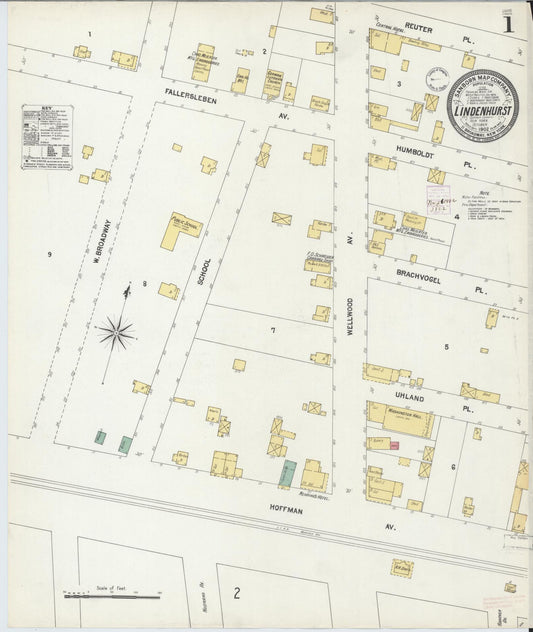 Sanborn Fire Insurance Map from Lindenhurst, Suffolk County, New York (1902), Sheet #0001 - Complete Map Set gallery image, historic Sanborn map, vintage wall art, New York New York
