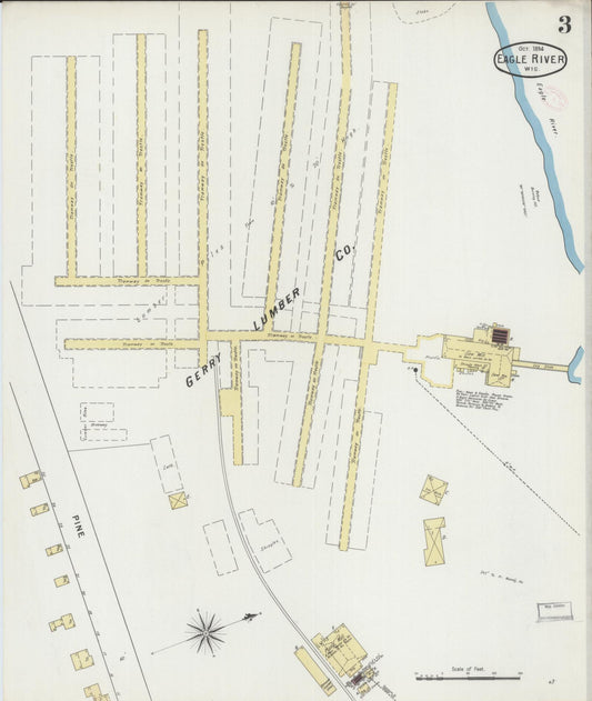 Sanborn Fire Insurance Map from Eagle River, Vilas County, Wisconsin (1894), Sheet #0003 - Historic Sanborn Fire Insurance Map Print, vintage old map wall art, antique decor, genealogy gift, Wisconsin Wisconsin map