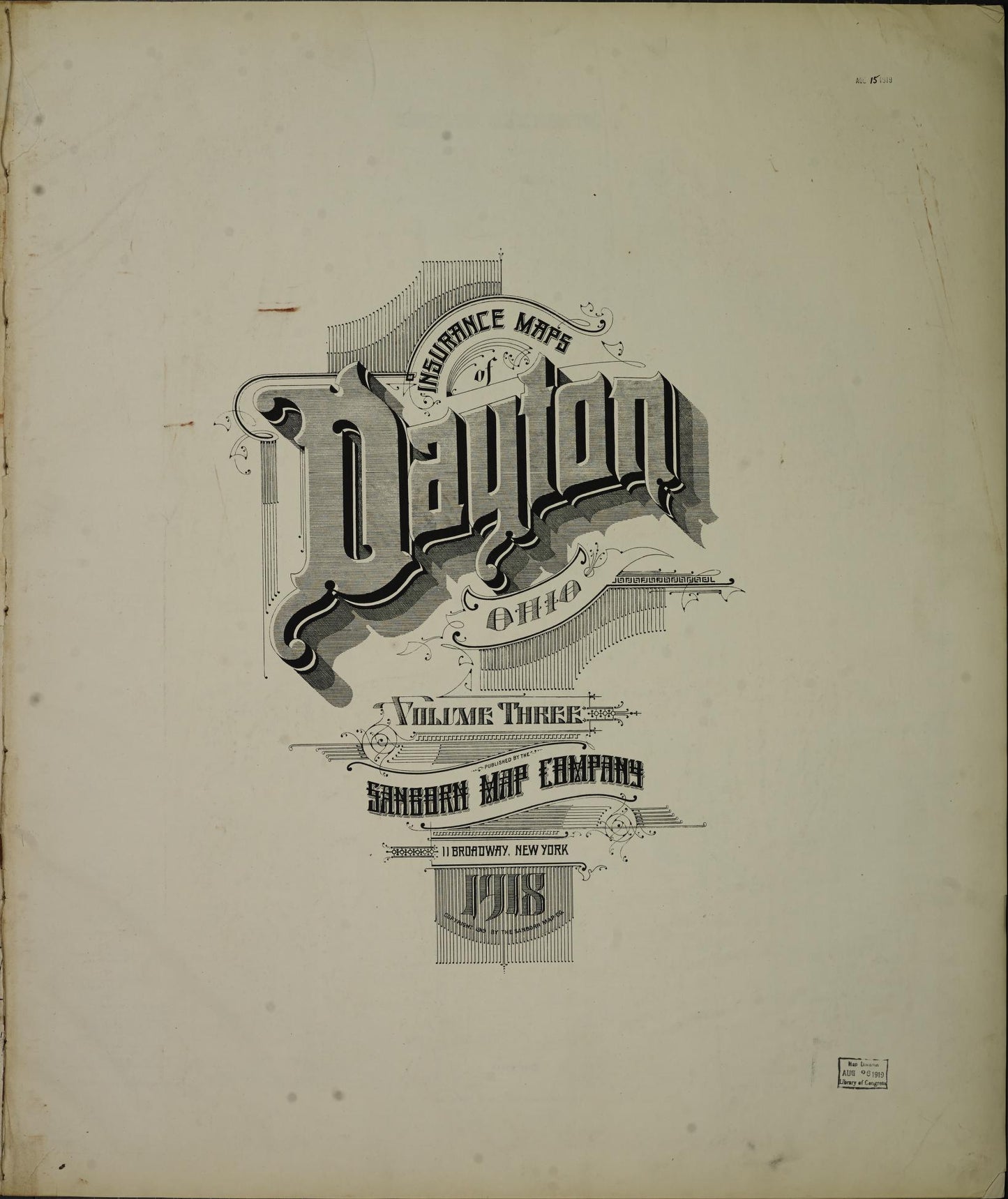 Sanborn Fire Insurance Map from Dayton, Montgomery County, Ohio (1918), Sheet #0001 - Complete Map Set gallery image, historic Sanborn map, vintage wall art, Ohio Ohio