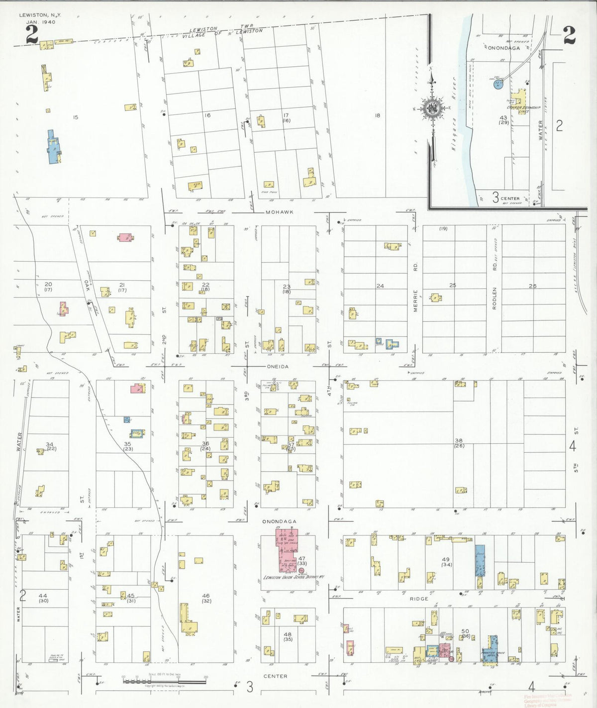 Sanborn Fire Insurance Map from Lewiston, Niagara County, New York (1940), Sheet #0002 - Complete Map Set gallery image, historic Sanborn map, vintage wall art, New York New York