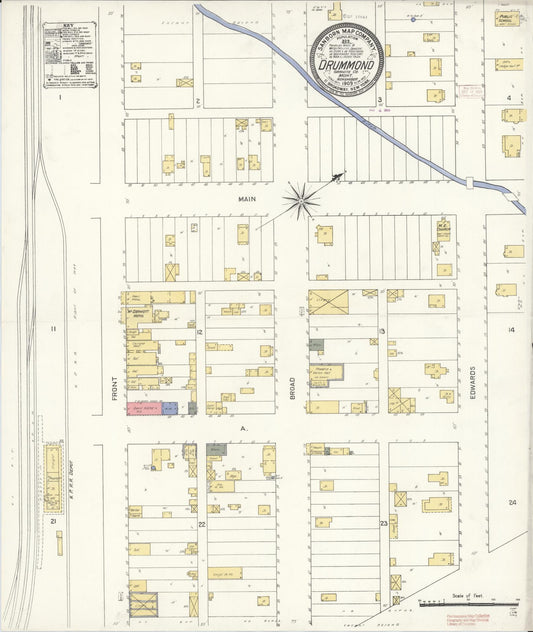 Sanborn Fire Insurance Map from Drummond, Granite County, Montana (1909), Sheet #0001 - Historic Sanborn Fire Insurance Map Print, vintage old map wall art, antique decor, genealogy gift, Montana Montana map