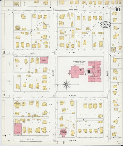 Sanborn Fire Insurance Map from Kewanee, Henry County, Illinois (1905), Sheet #0010 - Complete Map Set gallery image, historic Sanborn map, vintage wall art, Illinois Illinois