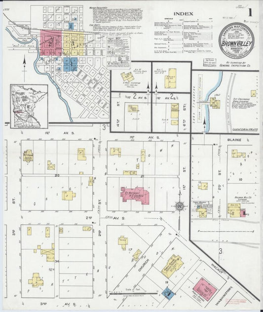 Sanborn Fire Insurance Map from Browns Valley, Traverse County, Minnesota. (1919) – Map View
