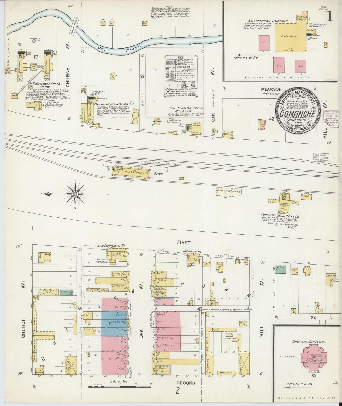 Sanborn Fire Insurance Map from Comanche, Stephens County, Oklahoma. (1904) – Historic Sanborn Fire Insurance Map Print