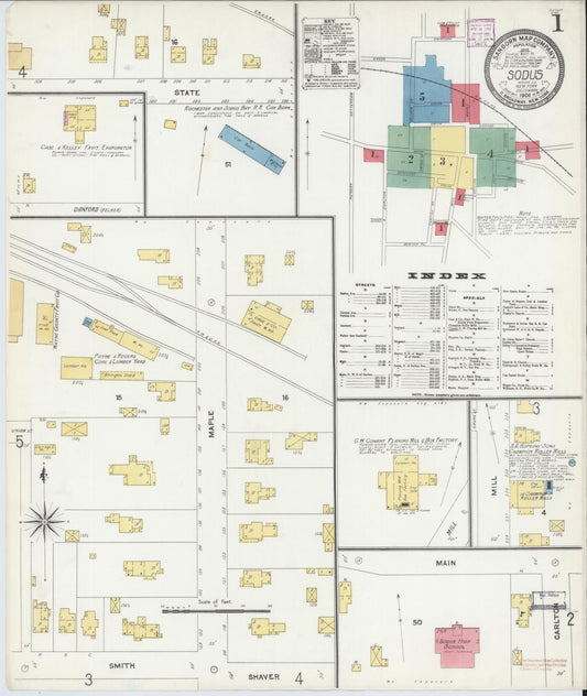 Sanborn Fire Insurance Map from Sodus, Wayne County, New York (1906), Sheet #0001 - Complete Map Set gallery image, historic Sanborn map, vintage wall art, New York New York