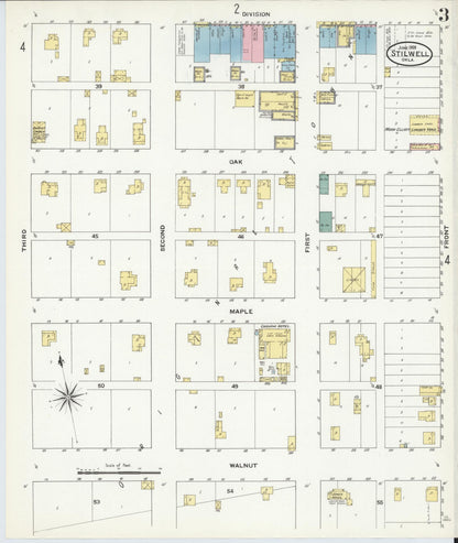 Sanborn Fire Insurance Map from Stillwell, Adair County, Oklahoma (1909), Sheet #0003 - Complete Map Set gallery image, historic Sanborn map, vintage wall art, Oklahoma Oklahoma