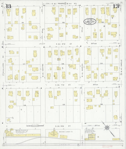 Sanborn Fire Insurance Map from Lake City, Wabasha County, Minnesota (1930), Sheet #0013 - Historic Sanborn Fire Insurance Map Print, vintage old map wall art, antique decor, genealogy gift, Minnesota Minnesota map
