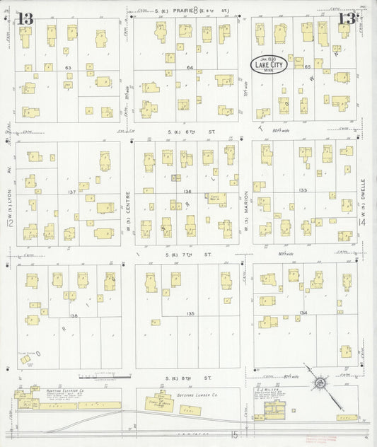 Sanborn Fire Insurance Map from Lake City, Wabasha County, Minnesota (1930), Sheet #0013 - Historic Sanborn Fire Insurance Map Print, vintage old map wall art, antique decor, genealogy gift, Minnesota Minnesota map